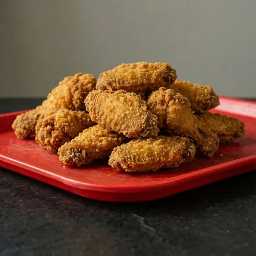 Golden breaded chicken wings