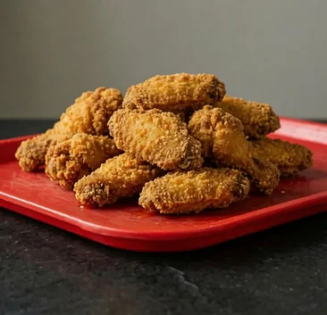 Golden breaded chicken wings